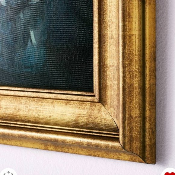 NWT Studio McGee Art Print Gold Framed Navy Blue White Floral Wall Canvas - Picture 3 of 5